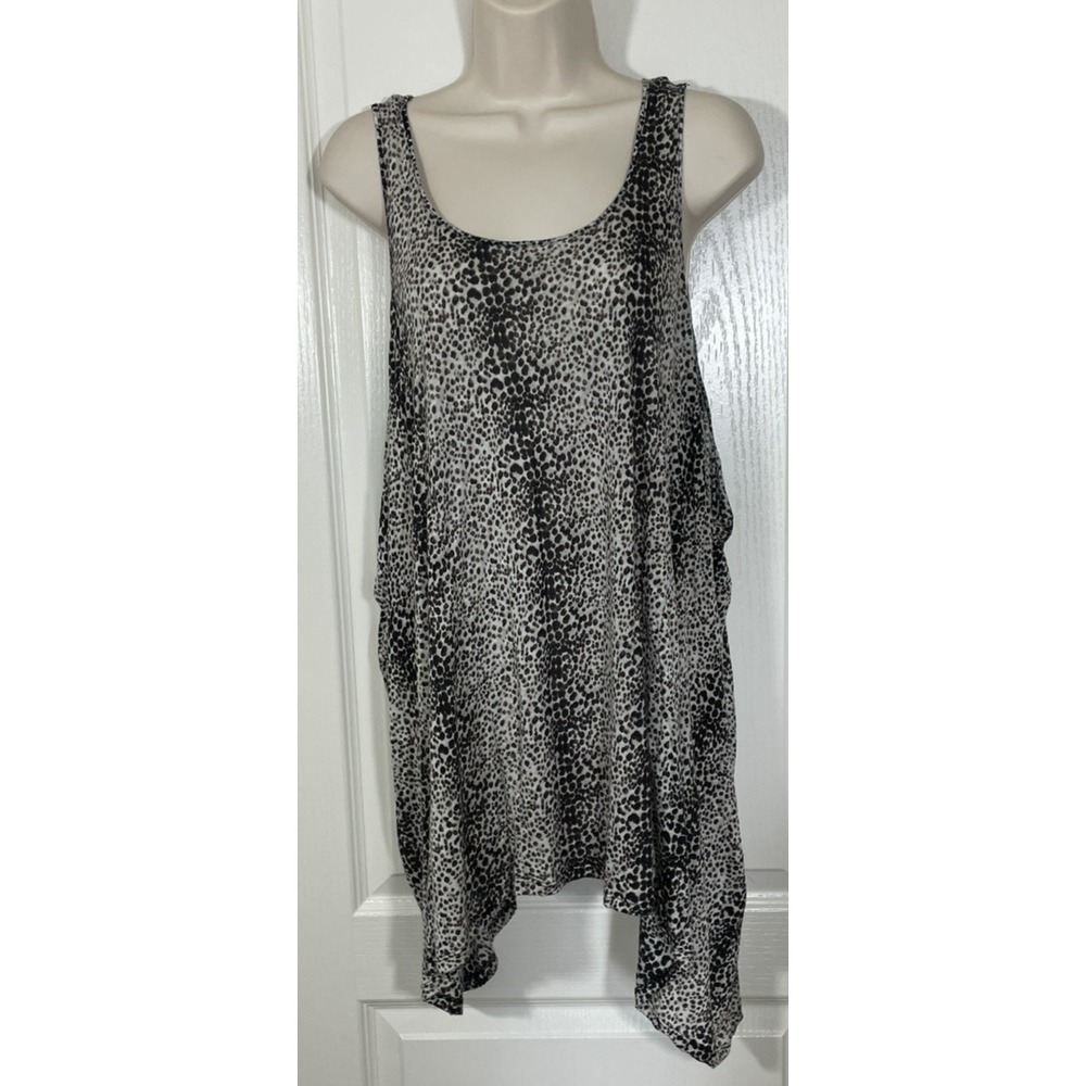 Torn Ronny Kobo Leopard Animal Print Tank Top Oversized Relaxed Womens M Beach